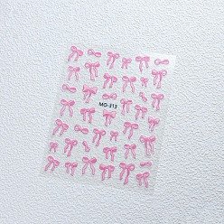 Фуксиновый Бант самоклеящиеся наклейки для дизайна ногтей, украшение для украшения ногтей, красно-фиолетовые, 12.8x7.8 см