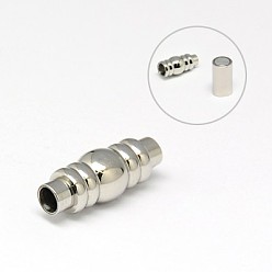 Нержавеющая Сталь Цвет Устойчивы к потускнению 304 магнитные застежки из нержавеющей стали с вклеиваемыми концами, колонка, цвет нержавеющей стали, 17x7 мм, отверстие : 3 мм