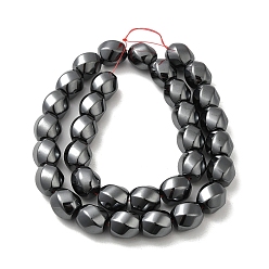 Non-magnetic Hematite Non-Magnetic Synthetic Hematite Beads Strands, Twist Oval, 12~12.5x11.5~12mm, Hole: 1mm, about 33pcs/strand, 16.14''(41cm)