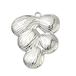 Нержавеющая Сталь Цвет 304 подвески из нержавеющей стали, цветочный шарм, цвет нержавеющей стали, 30.5x25x2.5 мм, отверстие : 2 мм