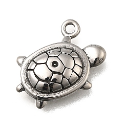 Античное Серебро Ретро 304 из нержавеющей стали подвески, черепаховые чары, античное серебро, 16x13.5x3 мм, отверстие : 1.4 мм