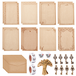 BurlyWood Vintage Retro Writing Letter Stationery & Blank Mini Paper Envelopes Kits, for Birthday Party Invitation Card Making, BurlyWood, 11.4x8.1cm