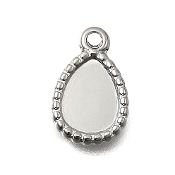 Нержавеющая Сталь Цвет 304 подвески из нержавеющей стали, слеза, цвет нержавеющей стали, 13x8.5x1.5 мм, отверстие : 1.4 мм