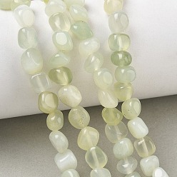 Neue Jade Natürlich neu Jade Perlen Stränge, Nuggets, getrommelt Stein, 6~8.5x6~7.5x5~8 mm, Bohrung: 0.9 mm, ca. 27~35 Stk. / Strang, 9.84~11.02'' (25~28 cm)