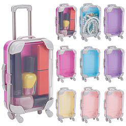 (52) Непрозрачная лаванда 10 шт. 5 Цветные чемоданы из прозрачного АБС-пластика, подарочные коробки для хранения конфет, прямоугольные, разноцветные, 13.3~17.6x8x3.6 см, 2 шт / цвет