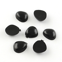 Black Nose Plastic Cabochons for DIY Scrapbooking Crafts, Toy Accessories, Black, 10x11x3.5mm, about 2000pcs/bag