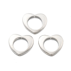 Платина Латунной шариковой кадра, без свинца и без кадмия, долговечный, сердце, платина, 12x14x2 мм, отверстие : 0.8 мм