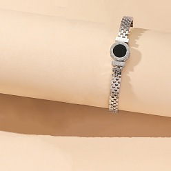 Нержавеющая Сталь Цвет Плоский круглый 304 ремешок для часов из нержавеющей стали с браслетами из уксусной кислоты, цвет нержавеющей стали, внутренний диаметр: 2-3/8 дюйм (6 см)