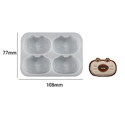 Белый Силиконовые формы, формы помады, формы для литья смолы, для шоколада, конфеты, изготовление изделий из уф-смолы и эпоксидной смолы, форма кошки, белые, 77x108x18 мм