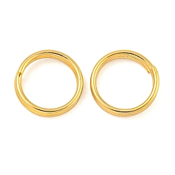 Настоящее золото 18K Латунные разрезные кольца, кольца с двойной петлей, реальный 18 k позолоченный, 8x2 мм, внутренний диаметр: 7 мм, одиночный провод: 0.7 мм, 125 шт / 20 г