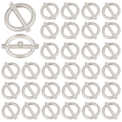 Platinum 40Pcs 1-Hole Alloy Shank Buttons, Flat Round, Platinum, 25x30x8.5mm, Hole: 2mm