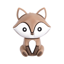 Верблюжий Силиконовые бусины, лиса, верблюжие, 30x23x16.5 мм, отверстие : 2 мм