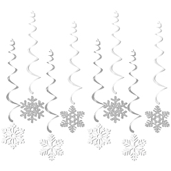 Белый Рождественский флаг висит украшение из льда и снежинок, белые, 150x136 мм