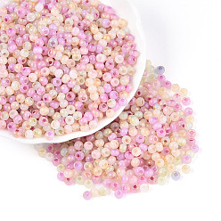 Разноцветный 6/0 стакан бисер, круглое отверстие, рондель, золотой металл обвитыми, красочный, 4~4.5x3~3.5 мм, отверстие : 1.2~1.4 мм, Около 6430 шт / фунт