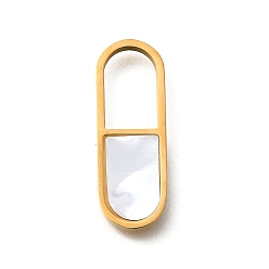 Золотой 304 подвески из нержавеющей стали, овальные амулеты, с пластиковой имитацией оболочки, ионное покрытие (ip), золотые, 21x7.5x1.5 мм, отверстие : 9x5.5 мм
