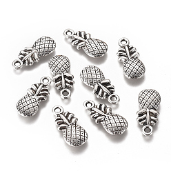 Antique Silver Tibetan Style Alloy Pendants, Cadmium Free & Lead Free, Pineapple, Antique Silver, 19.5x9x3mm, Hole: 1.5mm