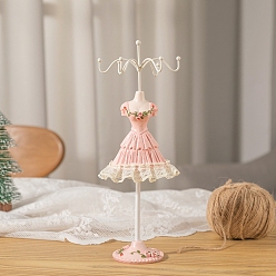 Pink Metal with Resin Earring Rack, Earrings Display Stand, Dress, Pink, 25x9.5cm