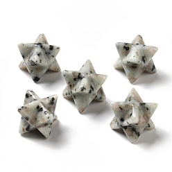 Sesame Jasper Natural Sesame Jasper/Kiwi Jasper Beads, No Hole/Undrilled, Merkaba Star, 14.5~15x14.5~15x14.5~15mm