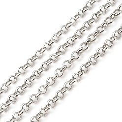 Platinum Anti-Tarnish Rhodium Plated 925 Sterling Silver Rolo Chains, Soldered, Platinum, Link: 2.5x2x1mm
