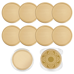 Raw(Unplated) Brass Commemorative Coins, with Plastic Packing Boxes, Drawbench, Blank Flat Round, Raw(Unplated), 40x3.5mm