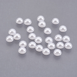 White 5000pcs ABS Plastic Imitation Pearl Cabochons, Half Round, White, 5x2.5mm