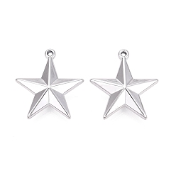 Silver Plated UV Plating Acrylic Pendants, Star Charms, Silver Plated, 37x34.5x11mm, Hole: 2~2.2mm