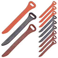 Черный 12шт. 3 цвета кожаных язычков молний, чёрные, 80x14~14.5x1.5~2 мм, отверстие : 8.5x3.5~4.5 мм, 4 шт / цвет