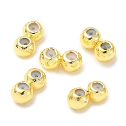 Золотой Латунные бусины, с резиной внутри, ползунки, рондель, золотые, 6x3x2.5 мм, отверстие : 0.6 мм