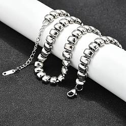 Нержавеющая Сталь Цвет 304 Женские ожерелья из нержавеющей стали с прямоугольными звеньями, цвет нержавеющей стали, 16.54 дюйм (42 см)