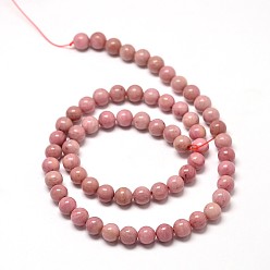 Rhodonite Natural Rhodonite Round Bead Strands, 4mm, Hole: 1mm, about 84~87pcs/strand, 15 inch