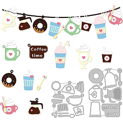 Посуда 2 шт 2 стили трафареты для штампов из углеродистой стали, для diy scrapbooking, Фотоальбом, декоративная бумага для тиснения, цвет нержавеющей стали, шаблон чашки, 105~157x108~118x0.8 мм