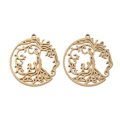 Золотой 201 подвески из нержавеющей стали, древо жизни очарование, золотые, 28x25x1 мм, отверстие : 1.4 мм