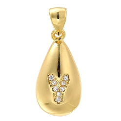 Letter Y Стойка металлическая латунная микропрофилированная кубическая циркония подвески, долговечный, без свинца и без кадмия, реальный 18 k позолоченный, каплевидная форма с подвесками-буквами, Письмо Y, 21x11 мм, отверстие : 5x3 мм