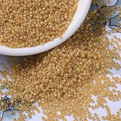 (RR677) Золото-опаловый с Серебряной Подкладкой Миюки круглые бусины рокайль, японский бисер, (rr 677) серебряный золотой опал, 11/0, 2x1.3 мм, Отверстие: 0.8 мм, о 1100 шт / бутылка, 10 г / бутылка