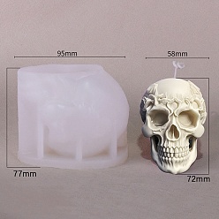 Branch Свеча в форме черепа своими руками, пищевая силиконовая форма, формы для литья смолы, для уф-смолы, изготовление изделий из эпоксидной смолы, филиал, 6.9x9.5x7.7 см, Внутренний диаметр: 5.8x7.9x7.2 cm