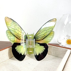 Бледно-Зеленый Акриловые коготь заколки, бабочка, бледно-зеленый, 108x80 мм