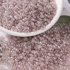 (RR3502) Transparent Tan Luster MIYUKI Round Rocailles Beads, Japanese Seed Beads, (RR3502) Transparent Tan Luster, 8/0, 3mm, Hole: 1mm, about 422~455pcs/bottle, 10g/bottle