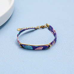 Shell Shape Женские тканевые браслеты, шнур браслеты, золотые, красочный, формы раковины, 6.69 дюйм (17 см)