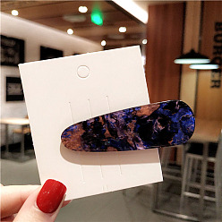 Индиго Заколки из кожи аллигатора из ацетата целлюлозы, аксессуары для волос для девочек женщин, слеза, индиговые, 70 мм