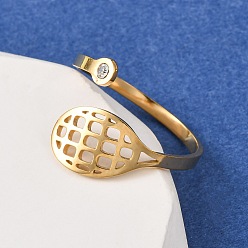 Другие 304 открытые кольца манжеты из нержавеющей стали, со стразами, без кадмия и без свинца и без никеля, золотые, бадминтон, 15 мм, внутренний диаметр: 19.2 мм