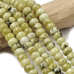Желтая Бирюза(яшма) Бусы из натуральной желтой бирюзы (яшмы), рондель, 6.5~7x4~4.5 мм, отверстие : 0.8 мм, около 89 шт / нитка, 15.35'' (39 см)