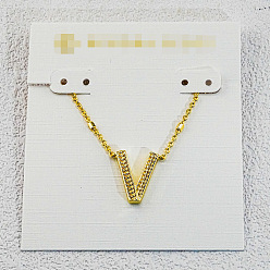 Letter V Латунные инициальные подвески-ожерелья для женщин, золотые, Буква V, 15.75 дюйм (40 см)