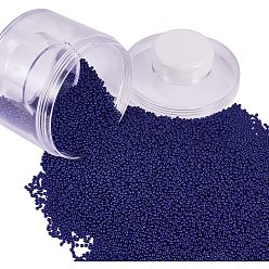 Средно-синий Fgb 12/0 стеклянный бисер класса А, выпечки лаком, непрозрачных цветов, круглые, светло-синий, 2x1.5 мм, отверстие : 0.3 мм, около 150 г / коробка, Около 10000 шт / коробка