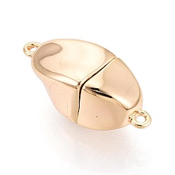 Настоящее золото 18K Железные винтовые застежки, Twist овальные, реальный 18 k позолоченный, 20x8x8 мм, отверстие : 1 мм