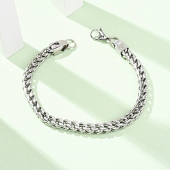 Нержавеющая Сталь Цвет 304 Браслеты из нержавеющей стали в кубинском стиле для женщин и мужчин, цвет нержавеющей стали, 9.13 дюйм (23.2 см)