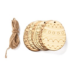 Другие Кулоны в форме пасхального яйца своими руками, с пеньковой веревки, волновая картина, 74~84x58~68x2~2.5, отверстие : 2.5~3 мм, 10 шт / пакет