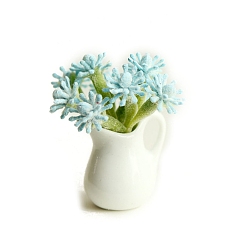 Светло-Синий Бутылка из смолы для молока флокированный цветок десерт модель, украшение куклы, аксессуары для ролевых игр, голубой, 30x21x50 мм