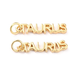 Телец Латунные подвески, с прыжковых колец, долговечный, знак созвездия / зодиака, золотые, Телец, taurus: 4x20x1.5 мм, отверстие : 3 мм