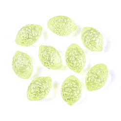 Зелено-Желтый Прозрачные акриловые бусины, лимон, Топ пробуренной, зеленый желтый, 13.5x9.5x9 мм, отверстие : 1.8 мм