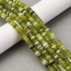 Сюянь Нефрит Природного нефрита Xiuyan бисер нитей, рондель, 6~7x2~3 мм, отверстие : 0.8 мм, около 140~150 шт / нитка, 15.16~15.35 дюйм (38.5~39 см).